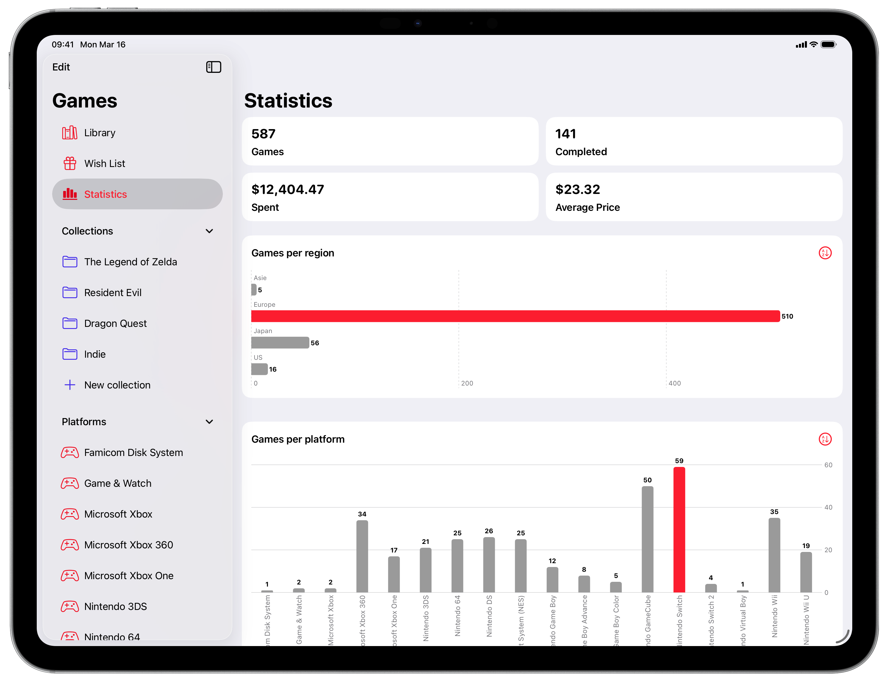 Games analytics view